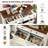 Double Tilt Out Laundry Hamper Cabinet, Modern Farmhouse Trash Can Cabinet W/2 Drawers, Wooden 20 Gallon Hidden Garbage Cabinets With 2 Laundry Storage Baskets For Kitchen And Bathroom-2120064699