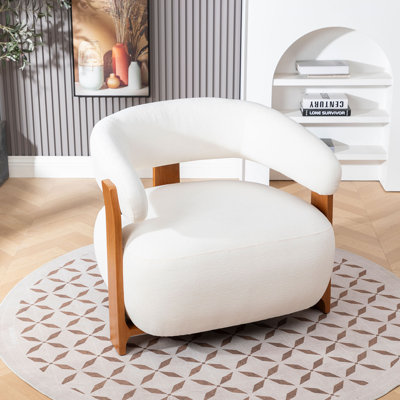 Modern Solid Wood Bucket Chair