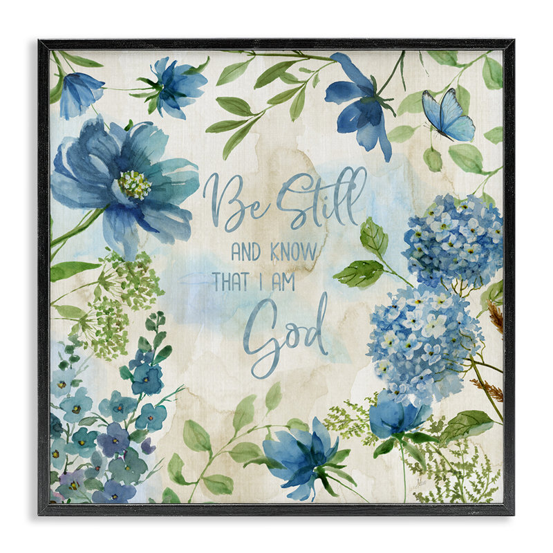 «Be Still Floral», art de la giclée encadrée par Nan, Giclée encadrée noir minuit, H 12 po x l 12 po