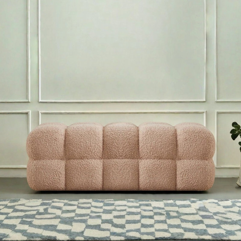 Banc, vestiaire, table à langer, aire de repos en laine d'agneau, H 17,72 po x l 51,18 po x P 19,69 po