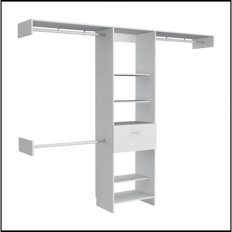 250 Closet System British, Bedroom, White