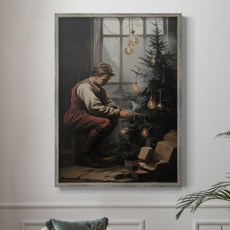 Art des Fêtes de Noël - Série 2 - Cccxxi, reproduction d'art encadrée - bois massif, H 11 po x l 9 po