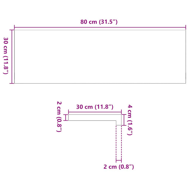 Ensemble de 20 marches d'escalier Vidaxl, 20 pièces incluses, Rectangle 2 pi 8 po x 1 pi, Chêne