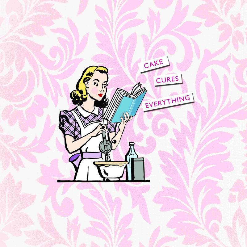 " Cured By Cake ", 12" H x 12" W