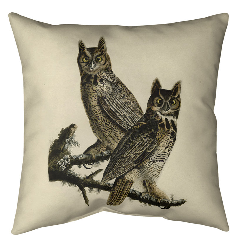 Coussin de sol chouette à cornes-standard, 30 po x 30 po
