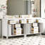 Meuble-lavabo autoportant de 72 po avec lavabo en céramique séparé, quatre tiroirs et armoires pour un rangement organisé, meuble-lavabo simple moderne facile à assembler, fabrication en bois massif, 4 tiroirs, armoires