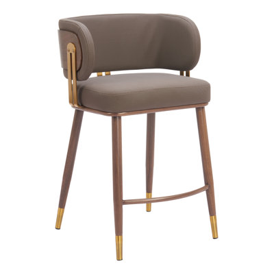 Tabouret de bar Brew brun et noyer