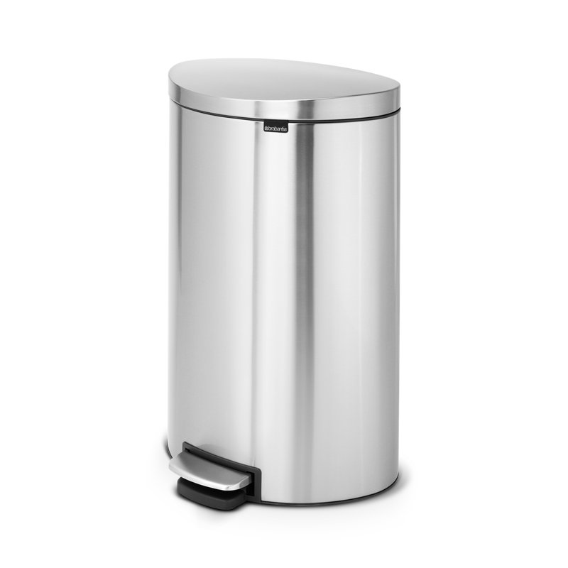 Brabantia Flatback Soft Closing Pedal Bin, Silver, 40 L