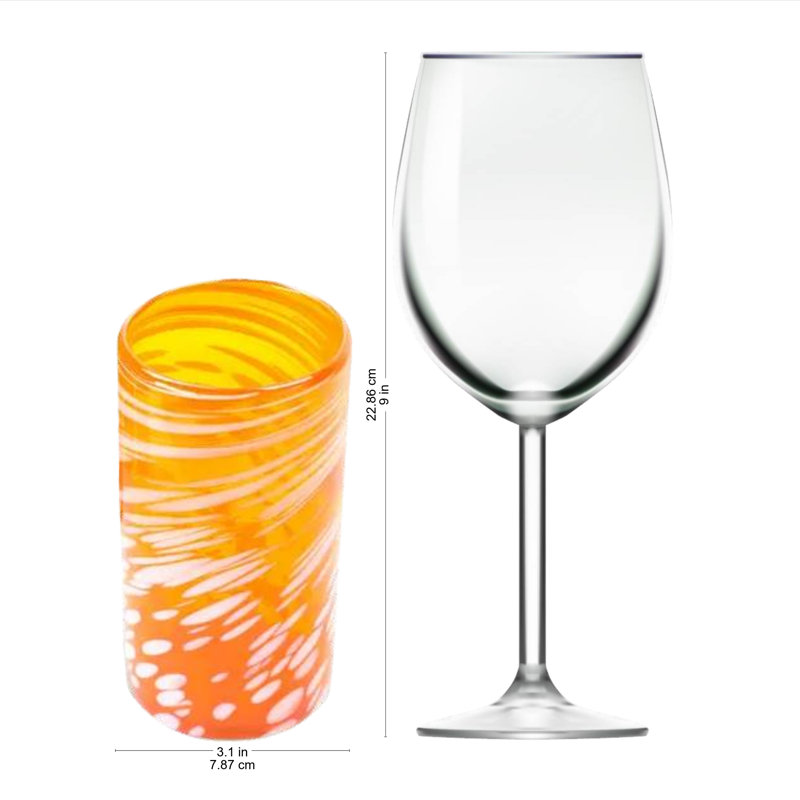 Gobelets en verre soufflé orange Adetoyosi (ensemble de 6)