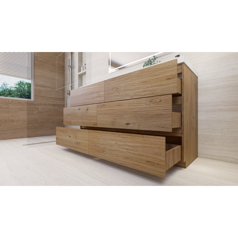 Ensemble de meuble-lavabo simple 60 po Hardy, Chêne naturel