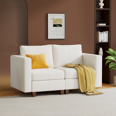  Modular Sectional Sofa With Storage, Modern Upholstered Comfy Sofa Sectional Couches For Living Room,Bedroom,Loveseat Sofa, Chenille In White