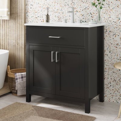 30" Single Bathroom Vanity With Ceramic Top