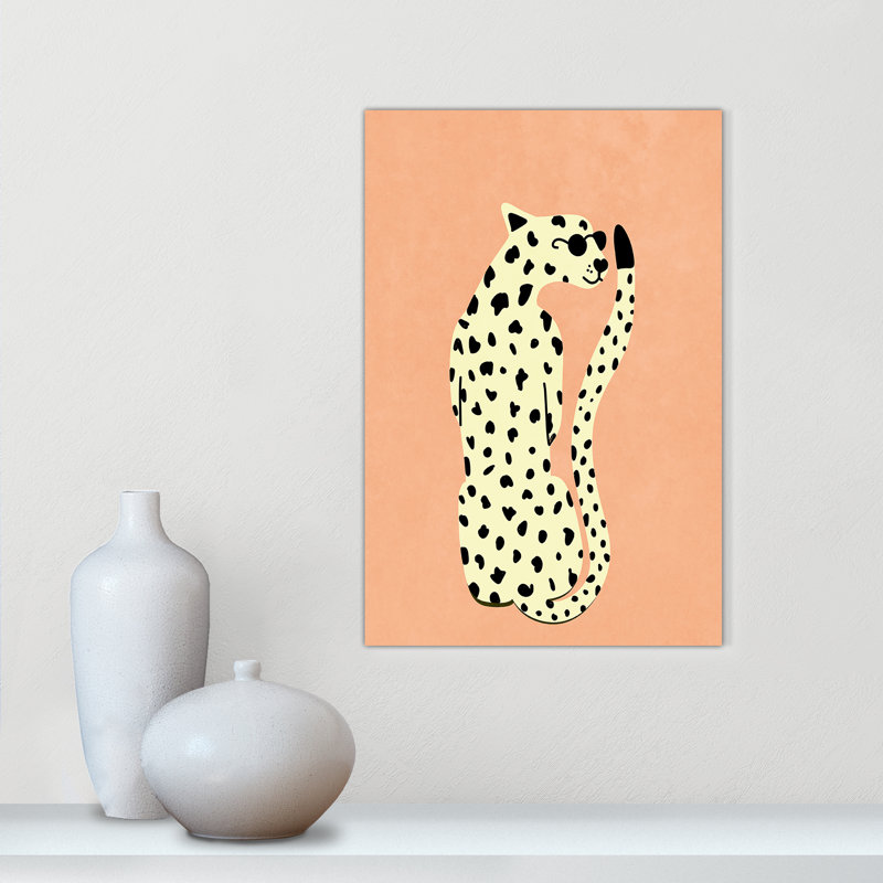 Motif de guépard «Cool» par Oltmanns, Sans cadre, L 12 po x H 18 po, Toile tendue