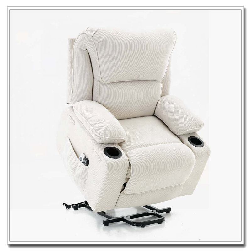 Fauteuil inclinable à télécommande chauffant et chauffant, Ivoire ivoire