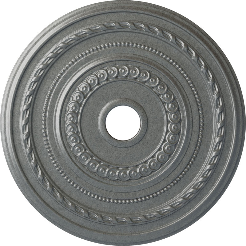 Endurathane Cole Ceiling Medallion, 25 3/8"OD x 3 3/8"ID x 1 3/8"P (Fits Canopies up to 9 1/8"), Hand-Painted Platinum Finish