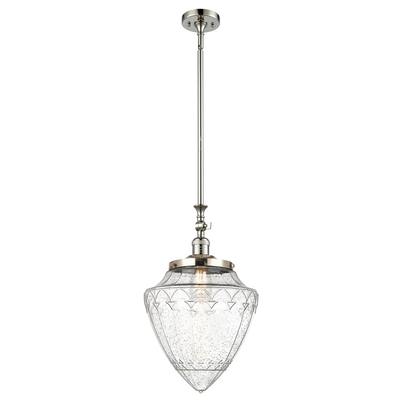 Franklin - Kymeshia - Mini-luminaire suspendu à tige inclinable 1 lumière - DEL , H 52 po x l 11,88 po x P 11,88 po, Grainé