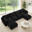 Canapé modulaire de 140 po, velours côtelé adapté aux animaux de compagnie, configuration sans outil, en forme de U / en L / de canapé-lit / droit, modules légers, aucun assemblage requis-382282448-382282461