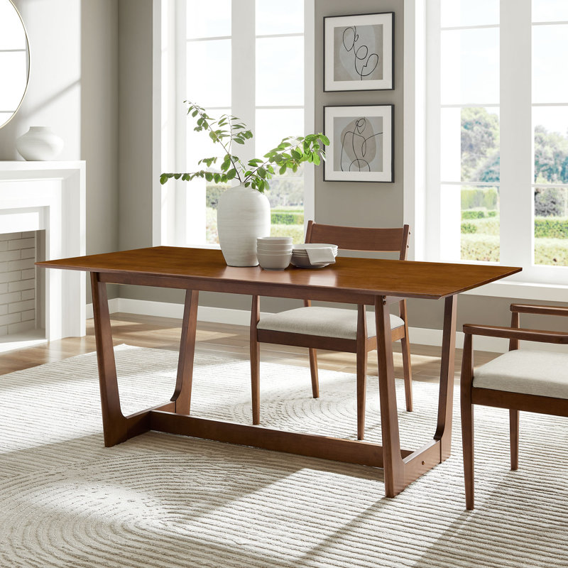 Solara 71" Rectangle Wood Dining Table In Natural, Walnut