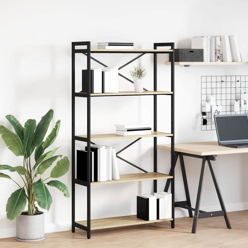 Steel Bookcase, (5 Shelves) 153cm H x 80cm W x 30cm D, Beige