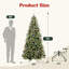 Arbre de Noël artificiel givré pré-éclairé avec baies rouges et pomme de pin-581407166