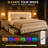 Jalna LED Lighted Upholstered Bed Frame with Bluetooth Sync Lights, Adjustable Headboard & 4 Storage Drawers, No Box Spring Needed, Easy Assembly,-1197959865-1146210903