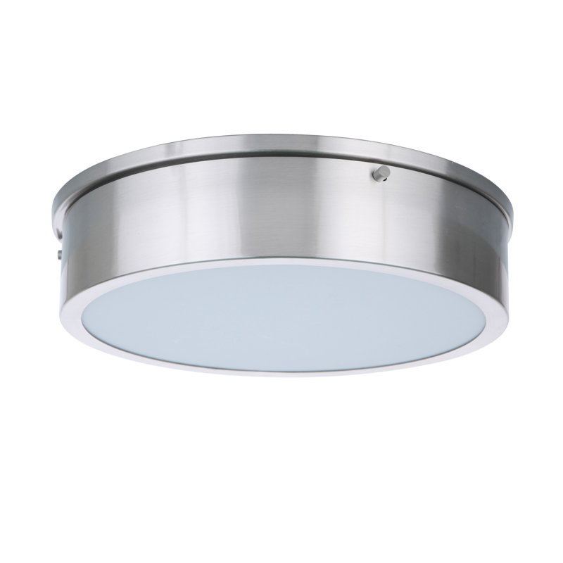 Fenn Acrylic LED Flush Mount, 3" H x 13" W x 13" D, Nickel