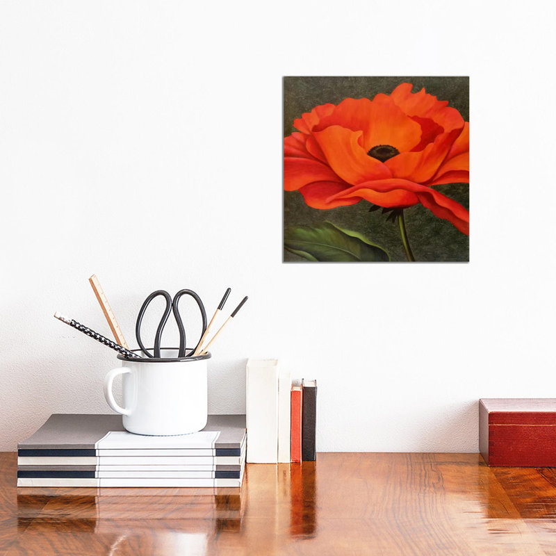 Red Poppy by John Zaccheo - Wrapped Canvas Gallery-Wrapped Canvas Giclée, 30.48 cm H x 30.48 cm W