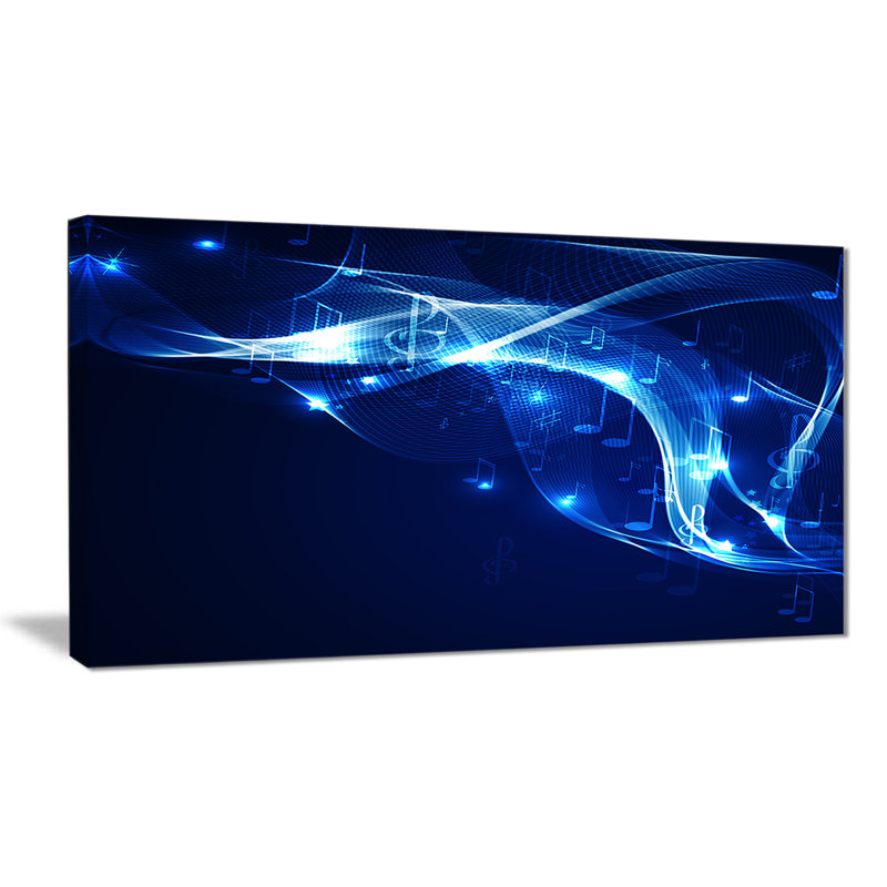 « blue musical background », reproduction d’impression sur toile, H 8 po x l 12 po x P 1 po
