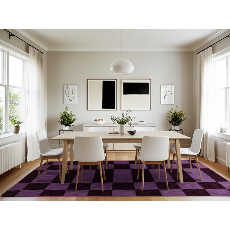 Tapis mauve lavable à la machine, Rectangle 7 pi x 10 pi