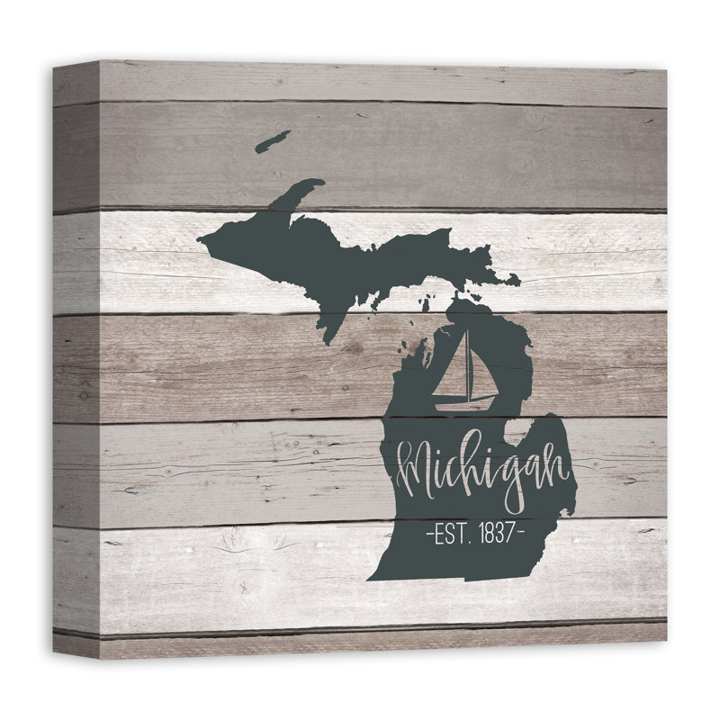 Michigan Michigan - peinture sur toile tendue