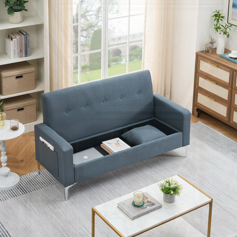 Multi-functional storage comfortable double sofa, Gray
