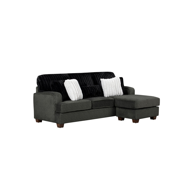 Coussins réversibles Modern, Brun, Tissu gris foncé