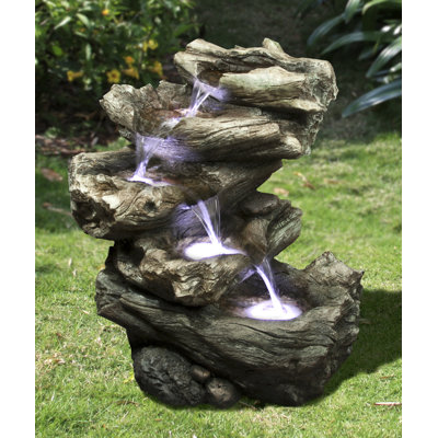 Outdoor Weather Resistant Rock Fountain with Lights