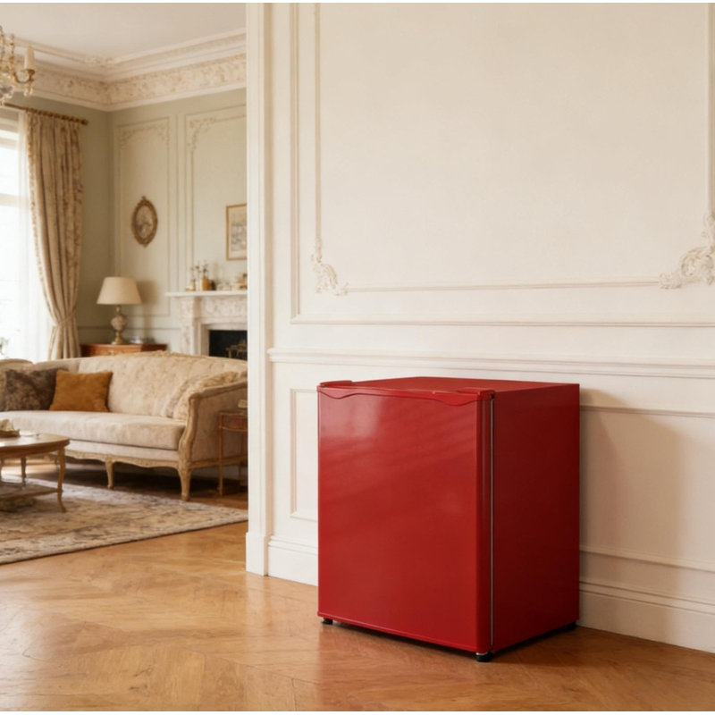 Portable Compact Upright Mini Freezer, Stylish Space-Saving Freezer for Home, Dorm & Office Use, Red