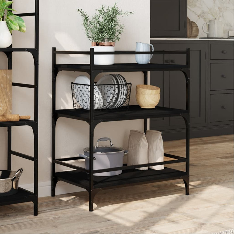 Newfolden Metal Bar Cart, Black