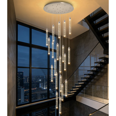 Lustre 20 lumières à DEL en cristal