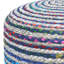 Pouf rond en jute et coton bleu tissé à la main 20 pouces Margo