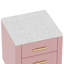 Table de chevet rembourrée en bois avec 3 tiroirs et pieds et poignées en métal, table de chevet avec plan de travail autocollant marbré - rose-369851951
