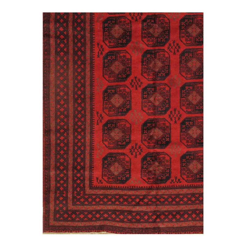 Canvello Red Antique Yamoud Wool Rug - 6'6" X 9'