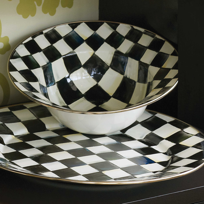 Serving Bowl, White/Black