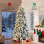 Arbre de Noël mince enneigé 8 pi avec 950 embouts en PE et PVC de qualité supérieure, lumières à DEL blanc chaud 350 W, arbre de Noël artificiel mince et facile à assembler pour la maison, le coin et un endroit étroit-285963810