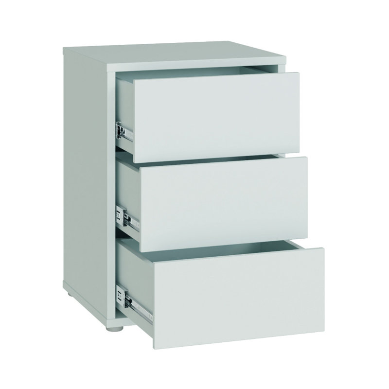 Rydar Modern minimalistic bedside table with 3 drawers, engineered wood, butter yellow, 49.8 cm W x 68.7 cm H x 41.5 cm D