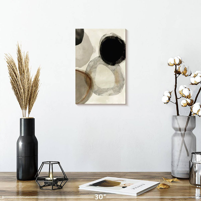 Avery Beige Rings I, 45" H x 30" W