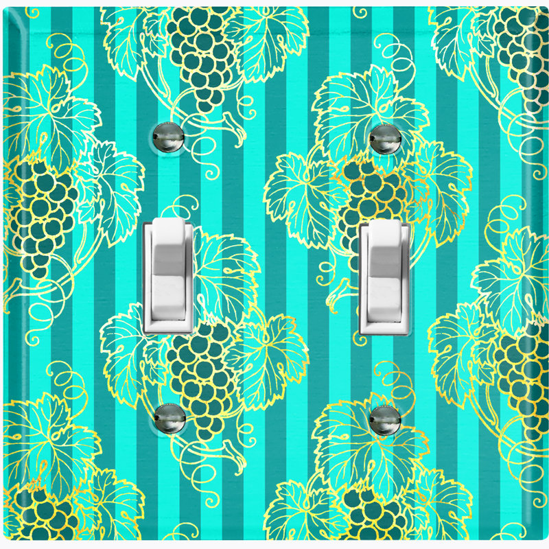Patterned 2 - Gang Toggle Light Switch Standard Wall Plate