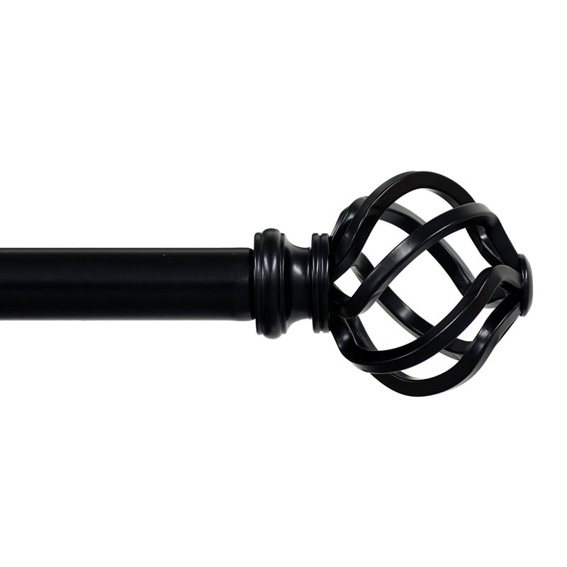 Tringle à rideaux simple réglable 1 po Kamath, Noir