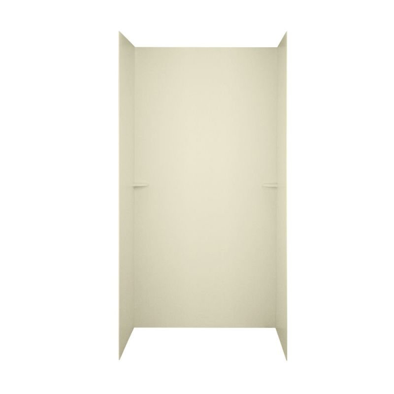 48'' W 36'' D 72'' H Glue Up Solid Surface Wall, Bone