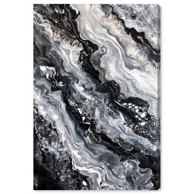 Ethereal Bloom 2 Canvas Black Paint Abstract by Art Remedy
