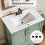 Dessus de meuble-lavabo simple 30 po avec lavabo en céramique et tiroir en céramique-125336647