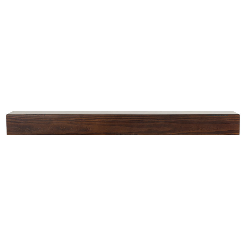 Dakota 48" Cinnamon Stain Floating Pine Wood Fireplace Mantel Shelf with Hand-Distressing - Mounting Hardware Included, 48"