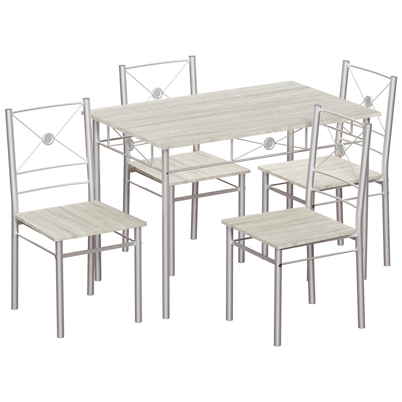 Adalat 4 - Person Dining Set, Oak, Oak